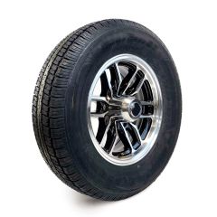 205/75R15 6 ply LRC 1820 lbs radial Castle Rock tire and 15" 6 holes black aluminum Osprey rim