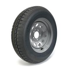 Pneu radial 205/75R14 6 plis LRC 1760 lbs Castle Rock et jante 14" 5 trous modulaire grise en acier