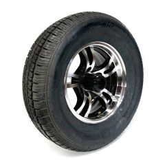 Pneu radial 205/75R14 8 plis LRD 2040 lbs Castle Rock et jante 14" 5 trous aluminium Jaguar