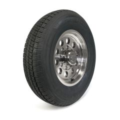 Pneu radial 235/80R16 10 plis LRE 3520 lbs Castle Rock et jante 16" 8 trous modulaire aluminium (valve haute pression)