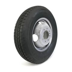 Pneu radial 235/80R16 10 plis LRE 3520 lbs Castle Rock et jante 16" 8 trous double grise