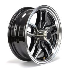 14" x 6" 5 holes 2200 lbs black aluminum Osprey rim and cap