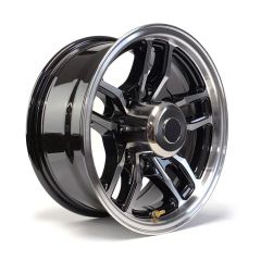 16" x 8" 8 holes 4080 lbs black aluminum Osprey rim and cap