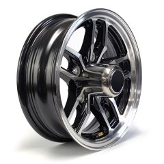 12" x 5" 5 holes 1520 lbs black aluminum Osprey rim and cap