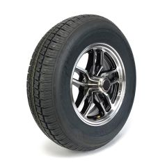 Pneu radial 205/75R14 6 plis LRC 1760 lbs Castle Rock et jante 14" 5 trous aluminium noir Osprey