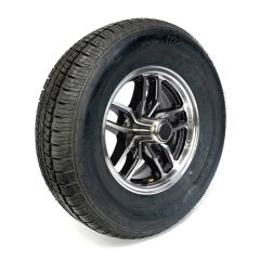 Pneu radial 205/75R14 8 plis LRD 2040 lbs Castle Rock et jante 14" 5 trous aluminium noir Osprey