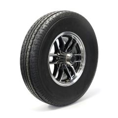 Pneu radial 235/85R16 12 plis LRF 3960 lbs Sterling et jante 16" 6 trous aluminium noir Osprey