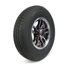 Pneu radial 235/80R16 10 plis LRE 3520 lbs Castle Rock et jante 16" 8 trous aluminium noir Osprey