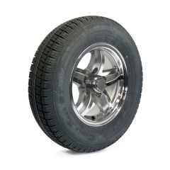 Pneu radial 175/80R13 6 plis LRC 1360 lbs Castle Rock et jante 13" 5 trous aluminium Lynx