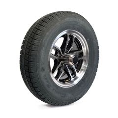 Pneu radial 175/80R13 6 plis LRC 1360 lbs Castle Rock et jante 13" 5 trous aluminium noir Osprey