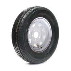 Pneu radial 225/75R15 8 plis LRD 2540 lbs Castle Rock et jante 15" 5 trous rally B.C. 5"