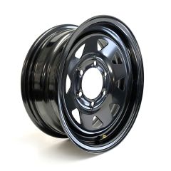 15" x 6" 6 holes 2830 lbs black rally rim