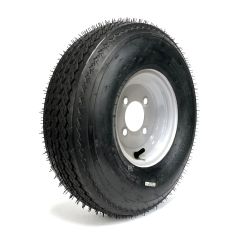 570-8 6 ply LRC 910 lbs Roadguider tire and 8" 4 holes white rim with tube