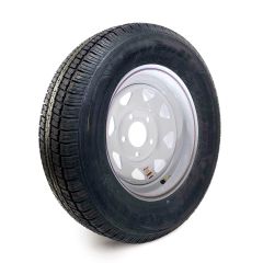 Pneu radial 205/75R15 6 plis LRC 1820 lbs Castle Rock et jante 15" 5 trous 5" B.C. rally