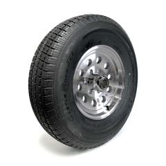 Pneu radial 235/85R16 12 plis LRF 3960 lbs Castle Rock et jante 16" 6 trous modulaire aluminium