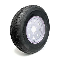Pneu radial 235/85R16 12 plis LRF 3960 lbs Castle Rock et jante 16" 6 trous rally