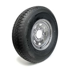 Pneu radial 235/85R16 12 plis LRF 3960 lbs Castle Rock et jante 16" 8 trous galvanisée