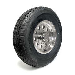 Pneu radial 235/85R16 12 plis LRF 3960 lbs Castle Rock et jante 16" 8 trous modulaire aluminium
