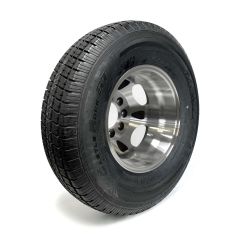 Pneu radial 235/85R16 12 plis LRF 3960 lbs Castle Rock et jante 16" 8 trous double aluminium