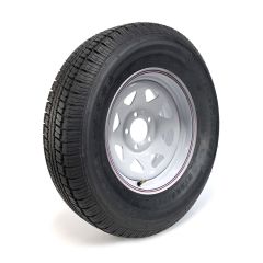 Pneu radial 225/75R15 8 plis LRD 2540 lbs Castle Rock et jante 15" 5 trous rally