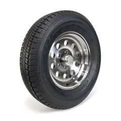 Pneu radial 225/75R15 8 plis LRD 2540 lbs Castle Rock et jante 15" 5 trous modulaire aluminium