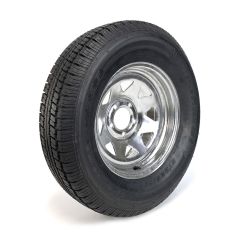 Pneu radial 225/75R15 8 plis LRD 2540 lbs Castle Rock et jante 15" 5 trous galvanisée