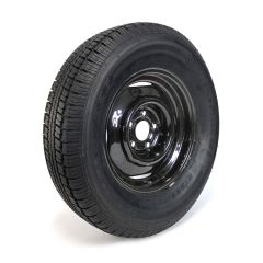 Pneu radial 225/75R15 8 plis LRD 2540 lbs Castle Rock et jante 15" 5 trous noire