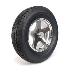 Pneu radial 225/75R15 8 plis LRD 2540 lbs Castle Rock et jante 15" 5 trous Five Star aluminium