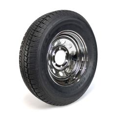 225/75R15 8 ply LRD 2540 lbs radial Castle Rock tire and 15" 6 holes rim chrome rim