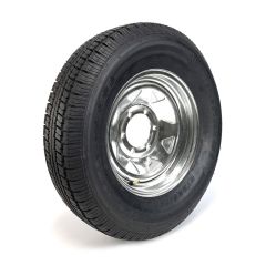 225/75R15 8 ply LRD 2540 lbs radial Castle Rock tire and 15" 6 holes galvanized rim