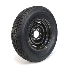 225/75R15 8 ply LRD 2540 lbs radial Castle Rock tire and 15" 6 holes black rim