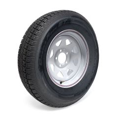 Pneu radial 225/75R15 10 plis LRE 2830 lbs Castle Rock et jante 15" 5 trous rally