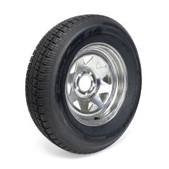 Pneu radial 225/75R15 10 plis LRE 2830 lbs Castle Rock et jante 15" 5 trous galvanisée