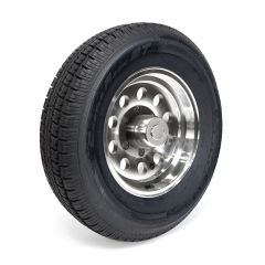 225/75R15 10 ply LRE 2830 lbs radial Castle Rock tire and 15" 6 holes aluminum modular rim