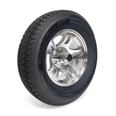 225/75R15 10 ply LRE 2830 lbs radial Castle Rock tire and 15" 6 holes S5-model aluminum rim