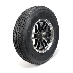 Pneu radial 235/80R16 10 plis LRE 3520 lbs Sterling et jante 16" 6 trous aluminium noir Osprey