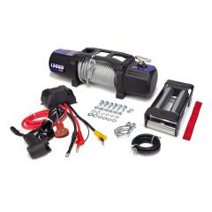 12K electric winch with wire and wireless remote control (85' steel cable)