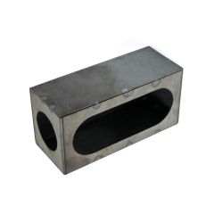 Boîtier de 8" x 4" x 3 1/2" en acier pour lumière ovale de 6 1/2" x 2 1/4" et ronde 2" (horizontal)