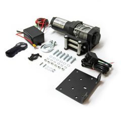 3K electric winch for ATV with wire and wireless remote control (30' steel cable)