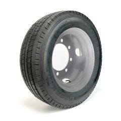 245/70R175 18 ply LRJ 6005 lbs radial Goodride tire and 17 1/2" 8 holes white double rim