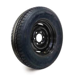 205/75R15 6 ply LRC 1820 lbs radial Castle Rock tire and 15" 6 holes black rim