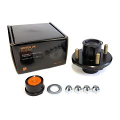4 studs hub 1/2" studs 4" B.C. 2K 1" bearing greased and assembled kit (in box) FRAMECO