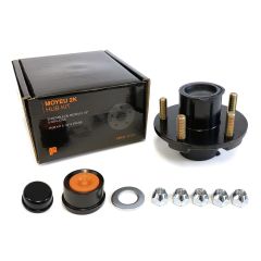 Moyeu à 5 goujons 1/2" B.C. 4,5" 2K cône 1" bouchon 1445 assemblé et graissé complet (en boîte) FRAMECO