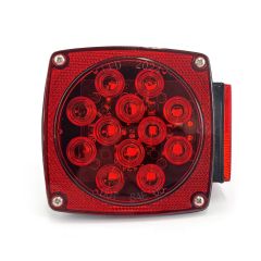 Lumière de position LED droite de 4 1/2" x 4 1/2" x 2 1/2" rouge 14 diodes (pour 10330L)
