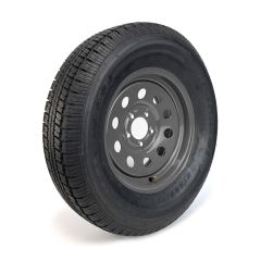 Pneu radial 225/75R15 8 plis LRD 2540 lbs Castle Rock et jante 15" 5 trous grise
