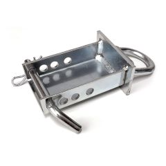 Adjustable 1/2" 12K trailer stake pocket D-ring white zinc plate with pin SMARTOW