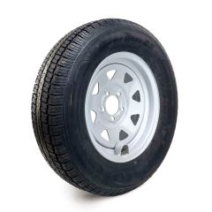 205/75R15 6 ply LRC 1820 lbs radial Castle Rock tire and 15" 5 holes rally rim with valve protector