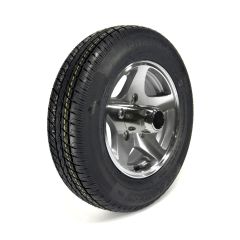 ST145R12 10 ply LRE 1520 lbs radial Hakuba tire and 12" 5 holes aluminum Five Star rim