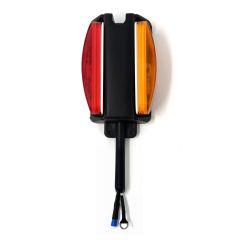 8 1/2" x 3 7/8" amber and red Inc. clearance light with bracket for left fender