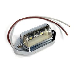 Lumière de licence LED 2 diodes 12V plastique chrome